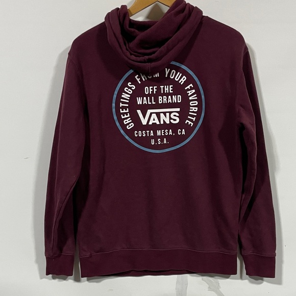 Vans off the wall Men's Dark Red Hoodie - Picture 4 of 4